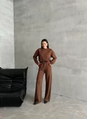 Kahve Sweat Geniş Paçalı Pantolon Takım thumbnail 5