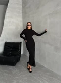 Siyah Slim Esnek Triko Eteklı Takım thumbnail 7