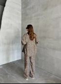 Leopar Desen Ceket-Pantolon Takım - 8