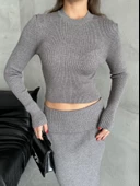 Füme Slim Esnek Triko Eteklı Takım - 3