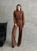 Kahve Sweat Geniş Paçalı Pantolon Takım thumbnail 1