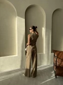 Haki Camille Klasik Düğmeli Yelek Pantolon Takım - 9