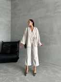 Taş Lisa Yan Bağlamalı Pantolon Takım - 5