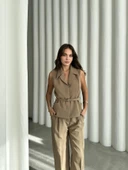 Haki Lucifer Kemerli Yelek Pantolon Takım thumbnail 5