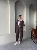 Kahve Holly Cepli Blazer Ceket Pantolon Takım - 8