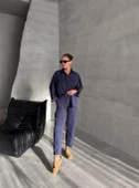Lacivert Merlin Kemerli Gömlek Pantolon Takım - 7