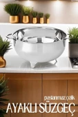 Nishev.com Evini Sev Lüx Çelik Ayaklı Süzgeç 25 cm (Makarna & Pirinç Süzgeci) - 1