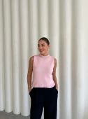 Pembe Seraphine Yakası Taşlı Süveter - 6