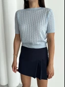 Bebe Mavisi Stella Kısa Kol Triko Bluz - 2