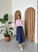 Pembe Örümcek Ağı Triko Bluz - 7