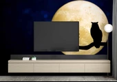 Gece Ay ve Baykuş Manzaralı Duvar Kağıdı thumbnail 3