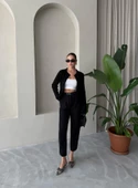 Siyah Shake Düğmeli Basic Hırka - 6