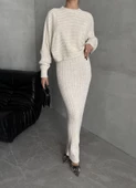 Taş Martha İki Parça Kazaklı Triko Elbise - 1
