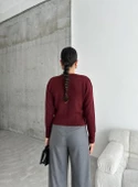 Bordo Three Bağlamalı Hırka - 8