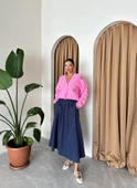 Şeker Pembe Gri Kalpli Triko Hırka - 3