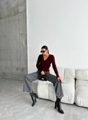 Bordo Three Bağlamalı Hırka - 5