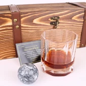 Churchill Viski Bardağı ve Bej Küre Mermer Viski Taşı Sandıklı - 3