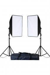 Softbox 50x70 Paraflaş Tek Duylu Sürekli işık 200cm ayak 2 li set - 1