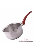 Paslanmaz Çelik Büyük Boy Sosluk (Sütlük) Cezve Koçerola 15 Cm - 1