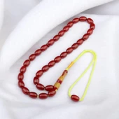 Özel Seri Saray Püsküllü 12x9 mm Kapsül Kesim Sıkma Kehribar Tesbih thumbnail 1