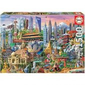 Educa Puzzle 1500 Parça Asya Görülmesi Gereken Yerler - 1