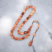 Özel Seri İmzalı Sistem Püsküllü 11x8.5 mm Arpa Kesim Sıkma Kehribar Tesbih thumbnail 1