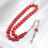 Özel Seri Alpaka Püsküllü 11x11 mm Küre Kesim Sıkma Kehribar Tesbih thumbnail 1