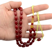 Özel Seri Saray Püsküllü 12x9 mm Kapsül Kesim Sıkma Kehribar Tesbih thumbnail 2