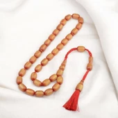 Özel Seri Simli Hamur Saray Püsküllü 13x9 mm Kapsül Kesim Sıkma Kehribar Tesbih thumbnail 1