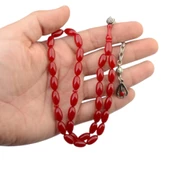 Osmanlı Benzetmesi Alpaka Püsküllü 12x7 mm Kapsül Kesim Sıkma Kehribar Tesbih thumbnail 2