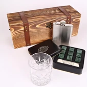 Paris Viski Bardağı 9 Adet Viski Taşı 8 Oz Cep Matarası Sandıklı Set - 4