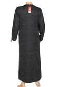 Hesna Kadın Nurel Büyük Beden Kışlık Kare Çıtçıtlı Siyah Pardesü thumbnail 4