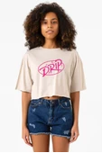 Babymonster Drip Bej Kadın Crop Tshirt thumbnail 1