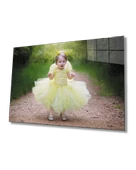 Sarı Elbiseli Çocuk Dekoratif ve Modern Cam Tablo   Child in Yellow Dress Table - 1