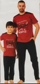 Erkek Çocuk Kısa Kol , Uzun Pantolonlu Penye Pijama Takım M00679 - 1