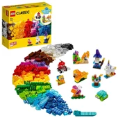 Lego 500 Parça Classic Yaratıcı Şeffaf Yapım Parçaları - Mavi Su Dünyası - 1