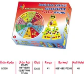 Laço Kids - Eğitici Eşleştirme Puzzle Oyunu - (31x31 cm 41 Parça) Akıllı Meyveler LC020 - 1