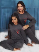 Kız Çocuk Penye Pijama Takım M00680 thumbnail 2