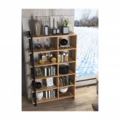 Woodn Love Dante Geniş Metal Kitaplık - Atlantik Çam / Siyah - 10