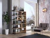 Woodn Love Dante Geniş Metal Kitaplık - Atlantik Çam / Siyah - 3