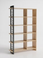 Woodn Love Dante Geniş Metal Kitaplık - Atlantik Çam / Siyah - 8