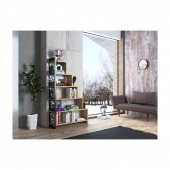 Woodn Love Silva Metal Merdiven Kitaplık - Atlantik Çam / Siyah - 2