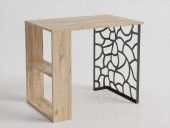 Woodn Love Asya 2 Raflı Metal Ayaklı Çalışma Masası - Atlantik Çam / Siyah - 8