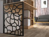 Woodn Love Elektra Kitaplıklı Metal Ayaklı Çalışma Masası - Atlantik Çam  / Siyah - 8