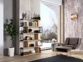 Woodn Love Zambak 5 Raflı Altıgen Desen Kitaplık - Atlantik Çam / Siyah - 3