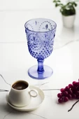 Akrilik Mavi Tekli Kadeh & Su Meşrubat Kahve Yanı Bardağı 450 ml ( Cam Değildir ) - 2