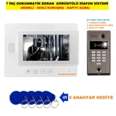 7 İNÇ EKAN DOKUNMATİK EKRAN GÖRÜNTÜLÜ DİAFON SİSTEMİ - 1