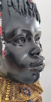 Modern Dekoratif Afrikalı Şaman Erkek Büst Biblo Masaüstü Süsü - 3