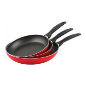 Mehtap 3'lü Tava Seti 18 cm + 22 cm + 26 cm Kırmızı - 1