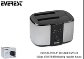 Everest HD3-540 2.5/3.5 İkili USB3.0 SATA III 6Gbps 4TB/6TB/8TB Docking Harddisk Kutusu - 5